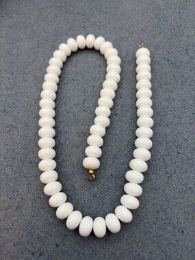 White Beaded Necklace 18 In As Is Broken Clasp Simple Retro Classic DIY Craft